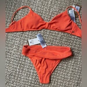 Billabong  ribbed orange bikini size 14/XL